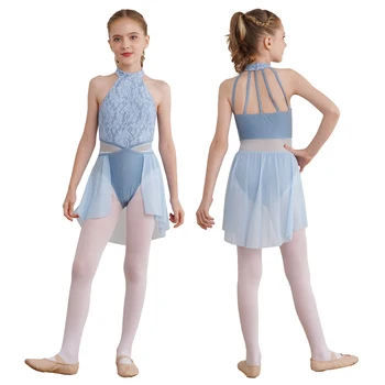 Deti, Dievčatá Balet Lyrickej Dance Trikot Šaty Bez Rukávov Gymnastika Dancewear Súčasného Balerína Fáze Výkonu Kostým