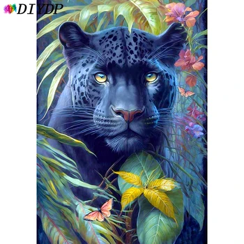 DIYDP AB Diamond Maľovanie Novinka Roku 2023 Black Panther 5D DIY Plné Námestie/Round-Diamond Výšivky Mozaiky Cross Stitch Domova