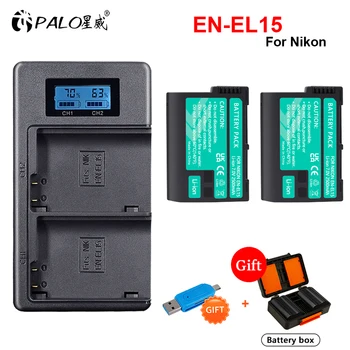 EN-EL15 ENEL15 EN-EL15 enel15 Fotoaparát Cesto + Úložný Box Pre Nikon D500, D600 ,D610 D750 D7000 D7100 D7200 D800 LCD Duálny Nabíjačka