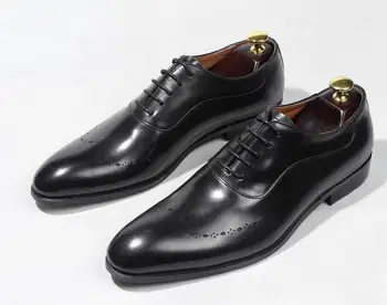 Goodyear ručne vyrábané kožené topánky pánske kožené Derby topánky, svadobné topánky, business šaty, topánky poukázal oxfords