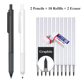 Grafén Večný Ceruzky Nastaviť Náhradné Náplne Kovové Inkless Pero Endless Infinity Mechanické Ceruzky Kancelárske Školské Potreby
