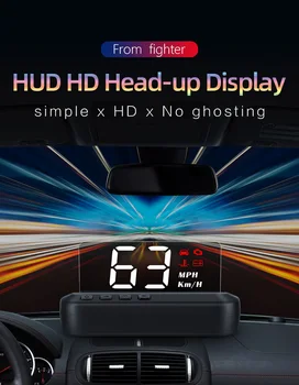 Head-up display Auto OBD HUD Rýchlosť Projektor Auto Rýchlomer KMH/MPH Kompatibilné so Všetkými Automobilov, Nákladných Vozidiel