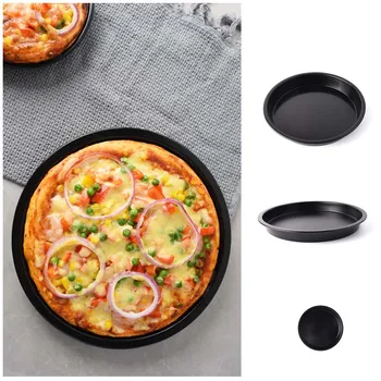 HORÚCE Nehrdzavejúcej Ocele Pizza Pec na Pečenie Black Non-stick pečící Formy Doska Kolo