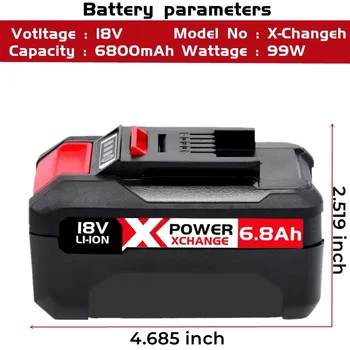 Hot Predaj X-Zmena 6800mAh Nahrádza Einhell Power X-Zmena Batérie a Všetky 18V Einhell Nástroje Batérií s LED Displeje