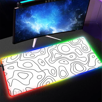 Hra RGB Mousepad LED Svetlo Hernú Podložku pod Myš, Čierna a Biela Myš Mat Počítač Farebné Podložky, Klávesnice Svetelný Pult Mat
