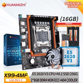HUANANZHI X99 4MF X99 Doske combo kit set s XEON E5 2620 v3 s 2*8G DDR4 NON-ECC s M. 2 NVME 256G s A04 Chladič
