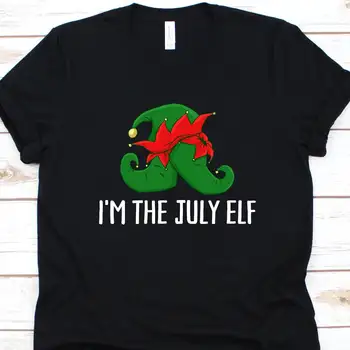 Ja som júla Elf T Shirt Chladné Letné Dizajn Pre Mužov A Ženy Vianoce V Polovici Roka Dovolenku Klobúk