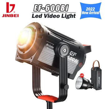 JINBEI EF600BI 600W Bi-color LED Video Svetlo 2700-6500K Profesionálne Video Lampa Studio Kontinuálne Osvetlenie pre Fotografovanie Strieľať
