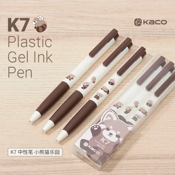 Kaco Panda Gélové Pero 3ks/Set 0,5 mm Čierny Atrament Podpis stylo Stlačte Zadajte Rýchlo Vyschnúť boligrafo kawaii Školského Úradu Písomne Dodávky