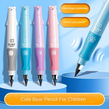 Kawaii Medveď Ceruzka Večný Ceruzky 0,5 mm HB Náplň Č Ostrenie Cartoon Medveď Pero Spp Detí, Školské potreby kancelárske potreby Darček