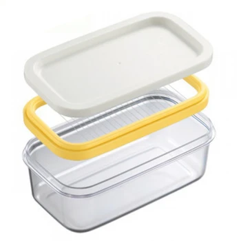 Kuchyňa Prenosné Domáce Maslo Box Rezanie Jedlo Obdĺžnik Kontajner Tesnenie Skladovanie S Vekom (1 Ks)