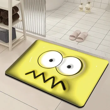 Legrační Karikatúra 3D Vizuálne Rohožky Mäkké Diatom Blato Rohože Kúpeľňa Toaletné Vody Absorpčné Non Slip Mat Domova 01