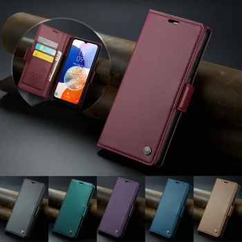 Luxusné Litchi Vzor Kožené Magnetické Flip puzdro Pre Samsung Galaxy A14 A34 A54 M13 M32 5G A04 A04S A71 A51 A24 4G Kryt Telefónu