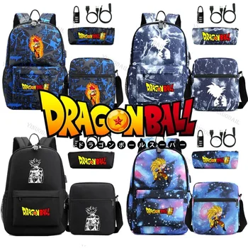 Majin Buu Dragon Ball Batoh s-ti Zámok a USB Aktovka Mochilas Para Mujer Štúdia Papiernictvo Anime Postavy Knihy Tašky