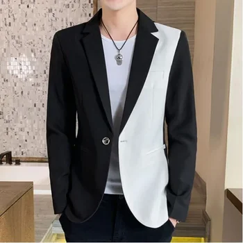 Malé Sako Mužov Voľného času kórejská Verzia Slim Pekný Spád Farba Holič Noc Vyhovovali Mužov Kabát Trend Komplety S-3XL