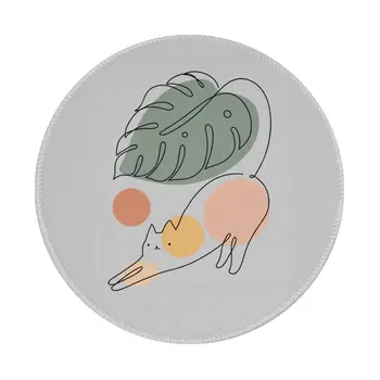 Mačka A Rastlín, Podložku pod Myš, Kawaii Boho Štýl Dizajnu Gumy Mousepad Pre Prenosný POČÍTAČ MacBook Mäkké Roztomilý Kvality Myši Rohože