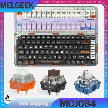 MelGeek Mojo84 Mechanické Klávesnice 3Mode 2.4 G Bezdrôtové Bluetooth Klávesnicou (Hot swap) RGB Keycaps PBT Tesnenie PC Gamer Klávesnica, Darček