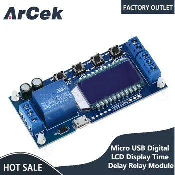 Micro USB, Digitálny LCD Displej Čas Oneskorenia Relé Modul DC 6-30V Ovládanie Multifunkčné Časovač Prepínač Spustenie Cyklu XY-LJ02