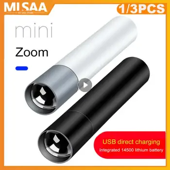 Mini Baterka USB Nabíjateľná LED Baterka Nepremokavé Teleskopická Silný Horák, Lampy Vonkajšie Práce Zoom Prenosné Horák