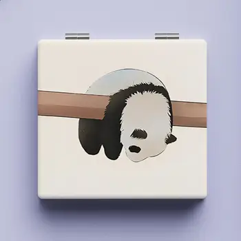 Mini Skladacie Make-Up Zrkadlo Roztomilá Panda Vzor Obojstranné Kozmetické Zrkadlo Prenosné Námestie High-Definition Zrkadlo Malé Darčeky