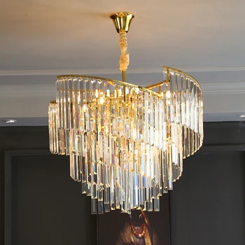 Moderné Luxusné Krištáľový Luster Lampa Obývacia Izba, Jedáleň, Spálňa Osvetlenie Kolo Jeden Zastaví