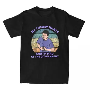 Moje Bruško Bolí A ja som Naštvaná Na Vládu, pánske Tričká Vtip Vintage Tričká Krátky Rukáv Crewneck-T-Shirt 100% Bavlna Oblečenie