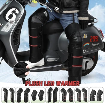 Multi-rozmery Vonkajšie Športové Kolien Zimné Plyšové Teplé PU Vetru Cyklistické motocykel Kneepad ochranu proti Pádu Lyžovanie Leg Warmer