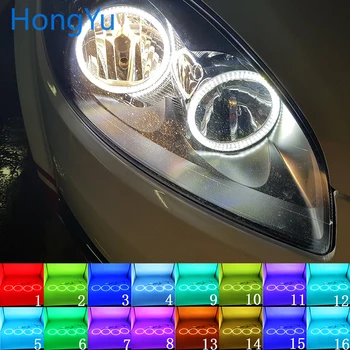 Najnovšie Svetlometu Multi-farebné RGB LED Angel Eyes Halo Krúžok Oko DRL RF Diaľkové Ovládanie pre Fiat Linea Rokov 2007-2015 Príslušenstvo