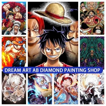 Naruto 2023 Nový Kus AB Diamond Maľovanie Opice D. Luff Diamond Výšivky Roronoa Zoro Ručné 5D DIY Mozaikové Umenie Dary
