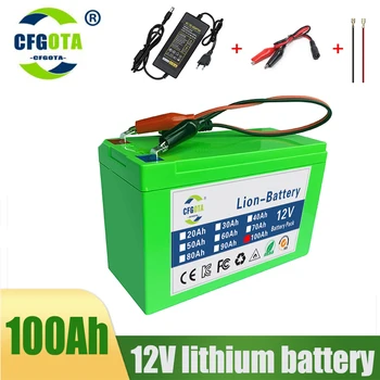 Nové 12V 100Ah lítium-ion Nabíjateľnú Batériu, Nabíjačku Hlboké Cyklu Batérie Pre Dieťa Skútre s vstavaným-in BMS Power meter