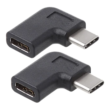 Nové 2X 90 Stupňov Pravý Uhol USB 3.1 Typ C Samec Samica USB-C Converter Adaptér