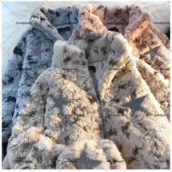 Nové ovčej vlny Kabát Y2K Jesenné A Zimné Móda kórejská Verzia Dochádzajúci za Studena dôkaz Harajuku Štýl, Módne látková Bunda