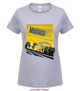 Nový Príchod Ayrton Senna 87 Plagát Topy T Shirt 1 Auto Mužov Kolo Golier S Krátkym Rukávom (T-Shirts)