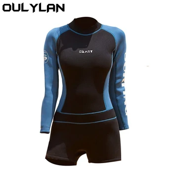 Oulylan 2 mm Neoprénové Oblek Plavky Ženy Boxer Dlhý Rukáv, Plavky, Potápanie Vyhovovali Jeden Kus Surfovanie Medúzy Obleku