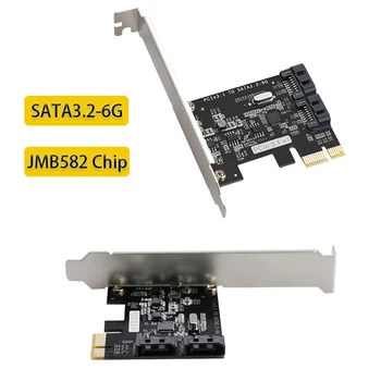 PCI-E SATA Rozširujúca Karta Stúpačky Karty 6 gb / S PCI-E Sata Adaptér na Ploche PCIe Converter PCI E Sata Karty Radiča JMB582 čip