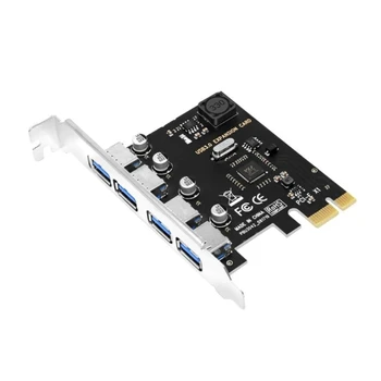 PCIE na USB 4 Port PCIExpress Karty Adaptéra PCIE3.0 Rozšírenie Konvertor