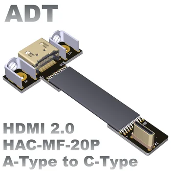 PDO mini HDMI samec samica konverzie 4K obrazovke letecké fotografie Tenké ploché vysokorýchlostné predlžovací kábel typ C typ