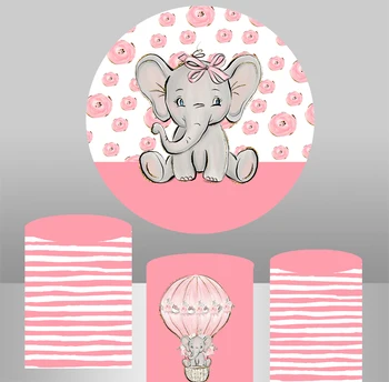 pink baby slona sprcha Pozadie kolo pozadí deti, narodeniny, Party dekorácie stola/stĺpci/valca Zahŕňa YY-643