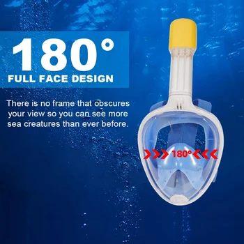 Potápačská Maska Jedna Trubica pre Deti, Dospelých, Silikónové Plnú Tvár Anti-fog Proti úniku Prenosné Maska na Kúpanie, Potápanie