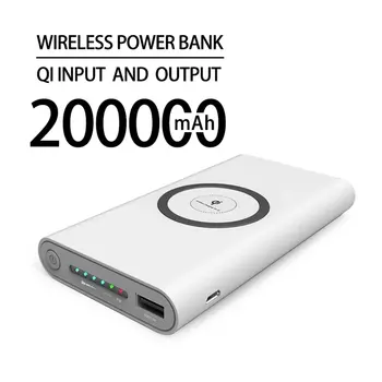 Power Bank 200000mAh Bezdrôtový obojsmerná Rýchle Nabíjanie Powerbank Prenosné High Capacity Externá Nabíjačka Pre iPhone 14 13