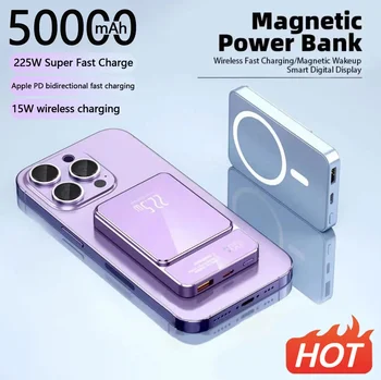 Power Bank 50000 MAh Bezdrôtový Magnetický Power Bank Magsafe Super Rýchle Nabíjanie Vhodné Pre IPhone Xiao Samsung Huawei