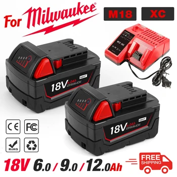 Pre Milwaukee M18 XC Lítiová Batéria 18V 6.0 Ah 9.0 Ah 12.0 Ah 48-11-1860 48-11-1850 48-11-1840 48-11-1820 Nabíjateľné Batérie