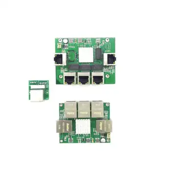 Priemyselný Ethernet Switch Modul 3/5 Porty Unmanaged10/100/1000mbps Celzia OEM Auto-detekčných Portov PCBA rada OEM