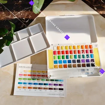 Profesionálne 48 Farby Solid Akvarelových Farieb Nastaviť Prenosné Umelec Vodné Farby Pigmentu Vodu, Štetec, Pero, Školské Potreby Pre Maliarov Kawaii