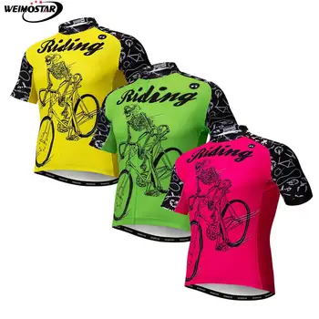Pánske Cyklistika Dres Krátky Rukáv MTB Downhill Jersey Priedušná Horských Cestných Bicyklov Jersey Cyklistické Oblečenie Letné Zelená