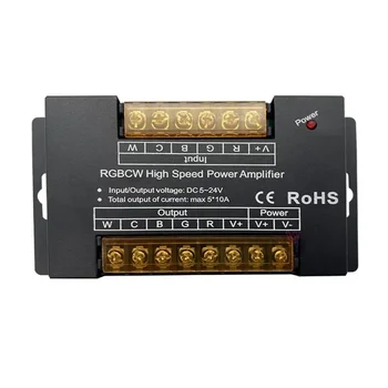 RGBCW Vysokú rýchlosť, silu signálu zosilňovač 5CH*10A LED pásy svetla radič sdram LED modul stmievač DC5V-24V