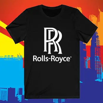 Rolls Royce Logo, Symbol Pretekárske Auto pánske Čierne Tričko Veľkosť S na 5XL