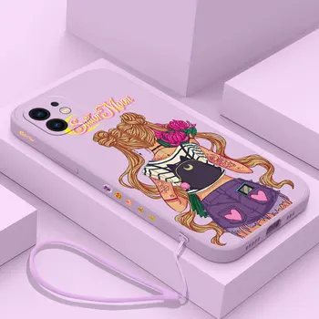 Roztomilý Sailor Moon Anime Telefón puzdro Pre Samsung Galaxy S22 S23 S21 S20 Ultra FE S10 4G S9 S10E Poznámka 20 Plus S ozdobná šnúrka na uniforme Kryt