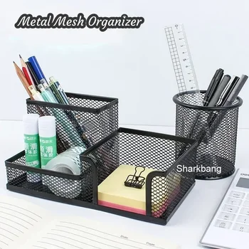 Skladovanie Veľkých Klipy Držiak Kovový Organizátor Pero Kapacita Sharkbang Box Kontajner Papiernictvo Plochu Oka Office Školy