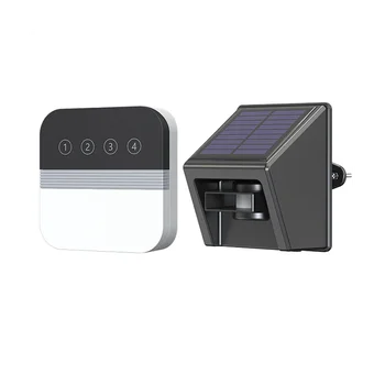Solárne Cesty Alarm Infračervená Detekcia Bezdrôtový Zvonček 4-Way Indukčné Plocha Displeja, Zvonček (EÚ Zástrčky)